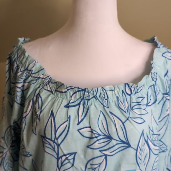Stella Parker Collection XL Blue Floral Off The Shoulder Blouse, NEW - Picture 3 of 7